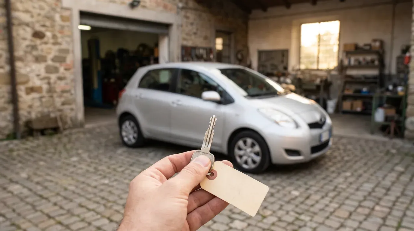 Consegna delle chiavi di un’auto a noleggio